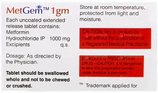 Metgem 1gm Tablet 10