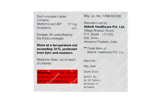 Methimercazole 10 MG Tablet 30