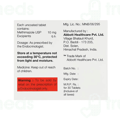 Methimercazole 10 Tablet 30