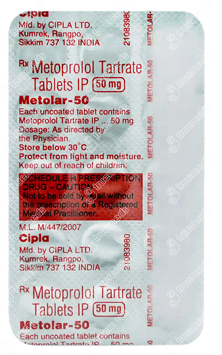 Metolar 50 MG Tablet 15