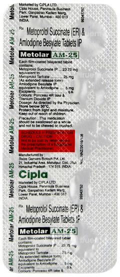 Metolar Am 25 Tablet 10 Metolar Am 25 Tablet 10