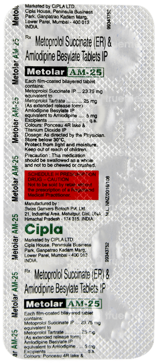 Metolar Am 25 Tablet 10