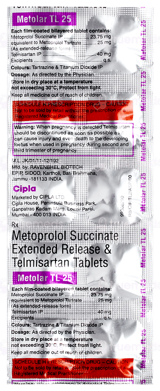 Metolar Tl 25 Tablet 10