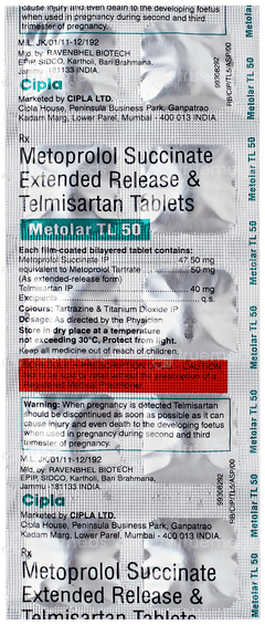 Metolar Tl 50 Tablet 10 Metolar Tl 50 Tablet 10