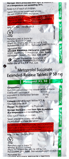 Metoprol Xl 50 Tablet 10 Metoprol Xl 50 Tablet 10