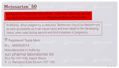 मेटोसार्टन 50 टैबलेट 10