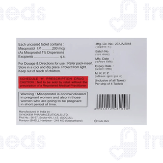 Miso Gyn 200 MCG Tablet 4
