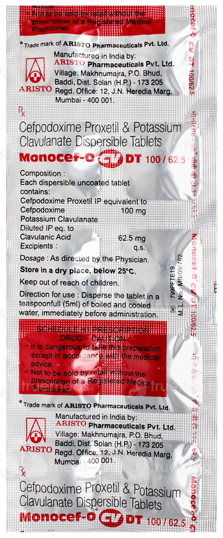 Monocef O Cv Dt Tablet 10