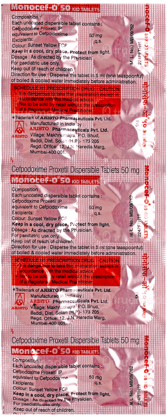 Monocef O 50 Kid Tablet 10 Monocef O 50 Kid Tablet 10