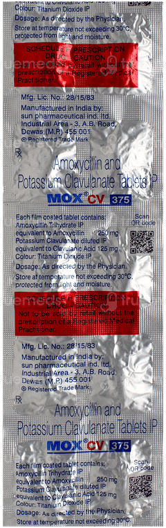 Mox Cv 375 Tablet 10 Mox Cv 375 Tablet 10