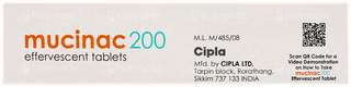 Mucinac 200 Orange Flavour Sugar Free Effervescent Tablet 10