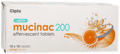 Mucinac 200 Orange Flavour Sugar Free Effervescent Tablet 10