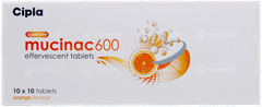 Mucinac 600 Orange Flavour Sugar Free Effervescent Tablet 10 Mucinac 600 Orange Flavour Sugar Free Effervescent Tablet 10