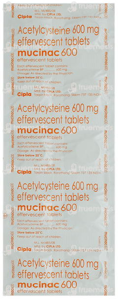 Mucinac 600 Orange Flavour Sugar Free Effervescent Tablet 10 Mucinac 600 Orange Flavour Sugar Free Effervescent Tablet 10