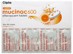 Mucinac 600 Orange Flavour Sugar Free Effervescent Tablet 10 Mucinac 600 Orange Flavour Sugar Free Effervescent Tablet 10
