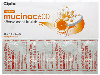 Mucinac 600 Orange Flavour Sugar Free Effervescent Tablet 10
