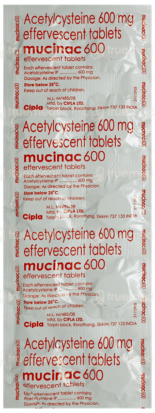 Mucinac 600 Orange Flavour Sugar Free Effervescent Tablet 10