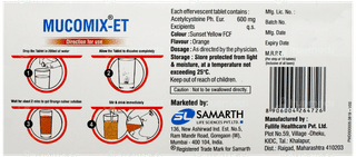 Mucomix Et Orange Flavour Sugar Free Effervescent Tablet 10