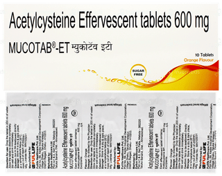 Mucotab Et Orange Flavour Sugar Free Effervescent Tablet 10