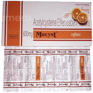 Mucyst Orange Flavour Sugar Free Effervescent Tablet 10