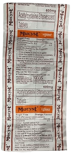 Mucyst Orange Flavour Sugar Free Effervescent Tablet 10