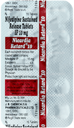 Nicardia Retard 10 Tablet 15 Nicardia Retard 10 Tablet 15