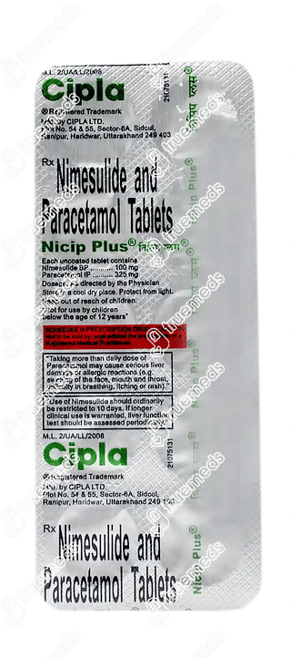 Nicip Plus 100/325 MG Tablet 10