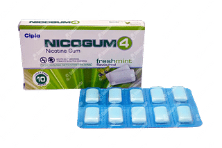 Nicogum Fresh Mint 4 MG Sugar Free Gum 10