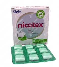 Nicotex 4mg Paan Flavour Sugar Free Nicotine Gums 9