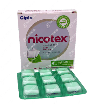 Nicotex Paan 4 MG Sugar Free Chewing Gum 9