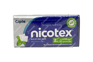 Nicotex 2mg Mint Plus Flavour Sugar Free Nicotine Gum 25