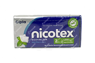 Nicotex Mint Plus 2 MG Sugar Free Chewing Gum 25