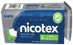 Nicotex 2Mg Mint Plus Flavour Sugar Free Nicotine Gums 25 Nicotex 2Mg Mint Plus Flavour Sugar Free Nicotine Gums 25