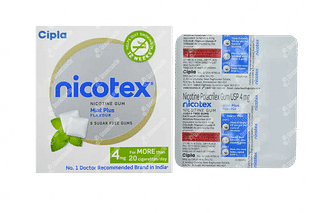 Nicotex 4mg Mint Plus Flavour Sugar Free Nicotine Gum 9