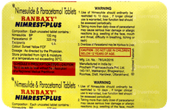 Nimrest Plus 100/325 Mg Tablet 10