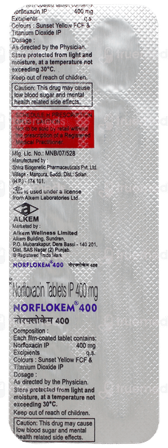Norflokem 400 Tablet 10 Norflokem 400 Tablet 10