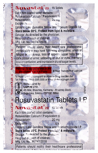 Novastat 20 Tablet 15