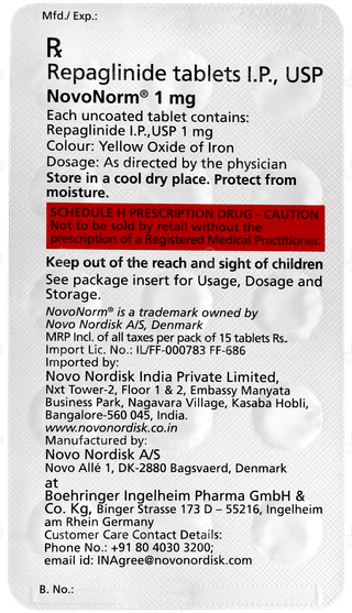 Novonorm 1mg Tablet 30