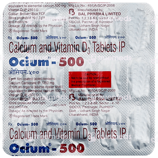 Ocium 500 Mg/250iu Tablet 15