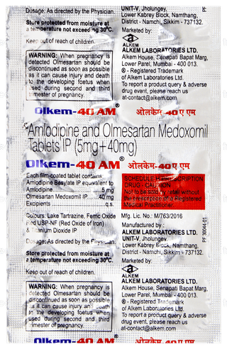 Olkem 40 Am Tablet 15