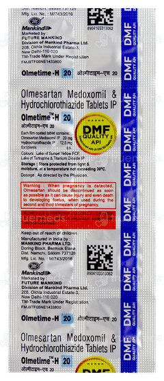 Olmetime H 20 Tablet 10 Olmetime H 20 Tablet 10