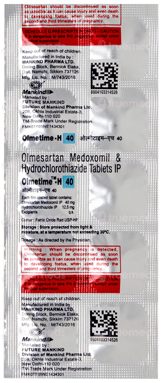 Olmetime H 40 Tablet 10