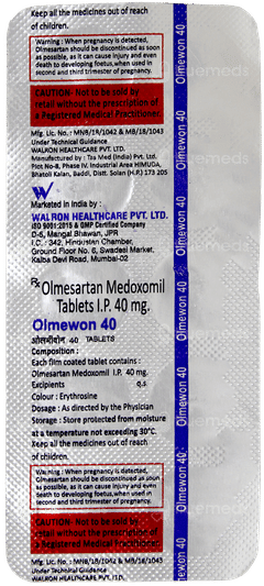 Olmewon 40 Mg Tablet 10 Olmewon 40 Mg Tablet 10