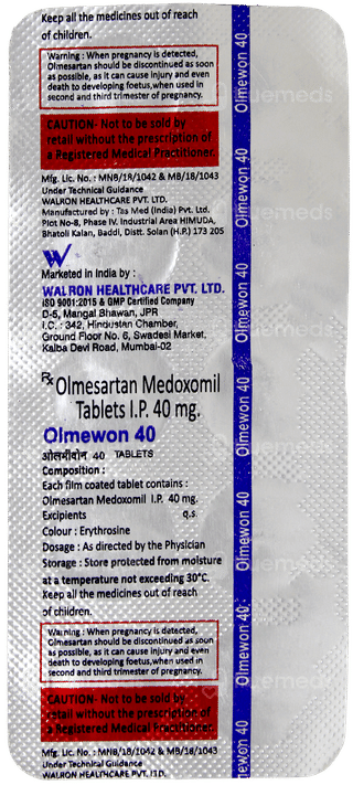 Olmewon 40 Mg Tablet 10