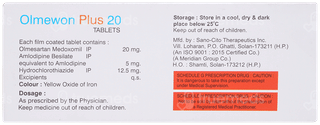 Olmewon Plus 20/5/12.5Mg Tablet 10