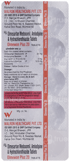 Olmewon Plus 20/5/12.5Mg Tablet 10 Olmewon Plus 20/5/12.5Mg Tablet 10