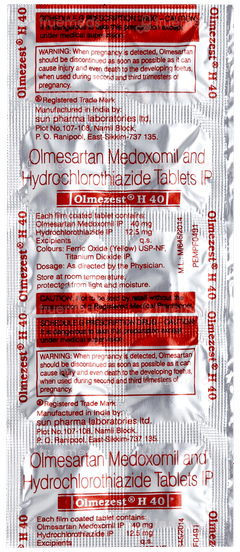 Olmezest H 40 Tablet 10 Olmezest H 40 Tablet 10