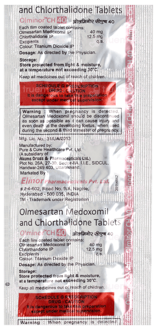 Olminor Ch 40/12.5 MG Tablet 10