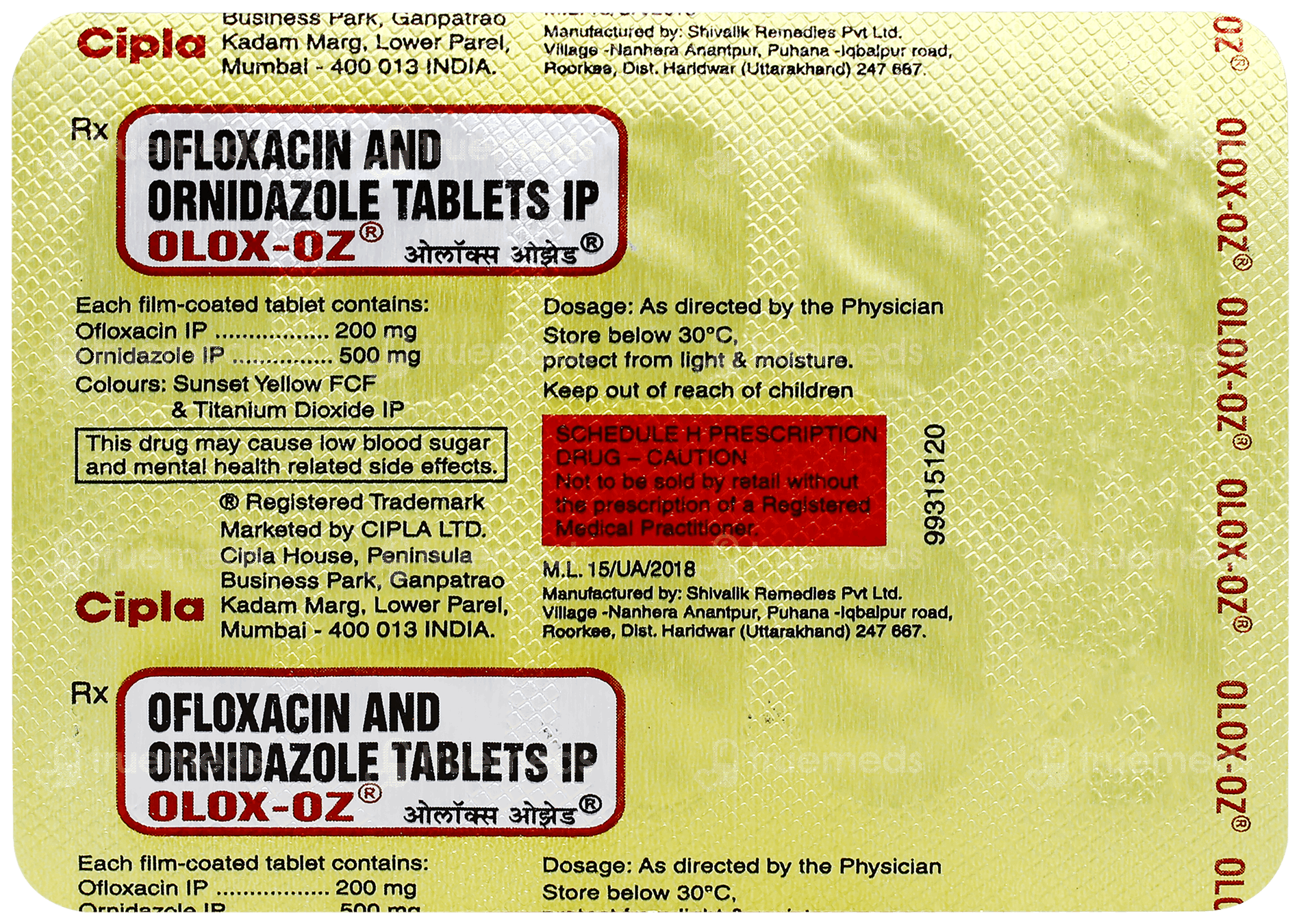 Ofbid Oz 200/500 MG Tablet 10: Uses, Side Effects, Price & Substitutes