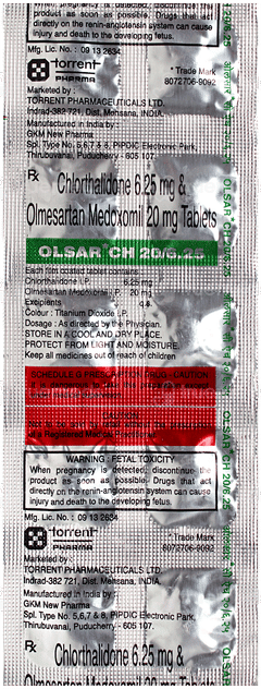 Olsar Ch 20/6.25 Tablet 10 Olsar Ch 20/6.25 Tablet 10